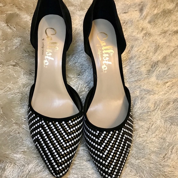 Callisto of California Black Stilettos Heels - Picture 2 of 4